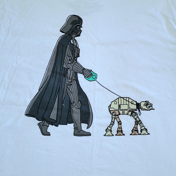 MAD😡 Engine Star Wars Darth Vader and AT-AT Walker Graphic Tee👕 - Picture 3 of 11